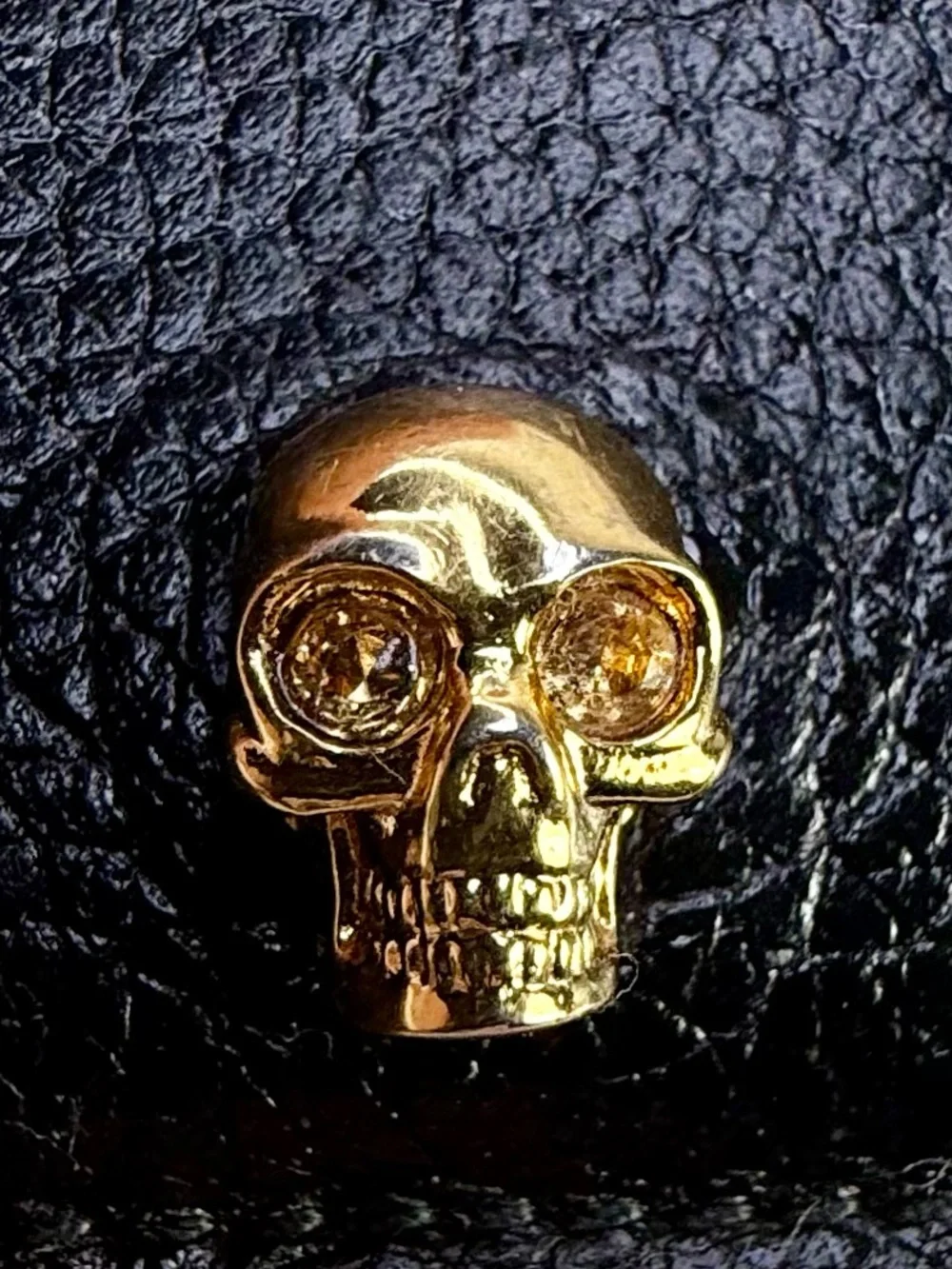 Alexander McQueen Black Leather Crystal Skull CardHolder
